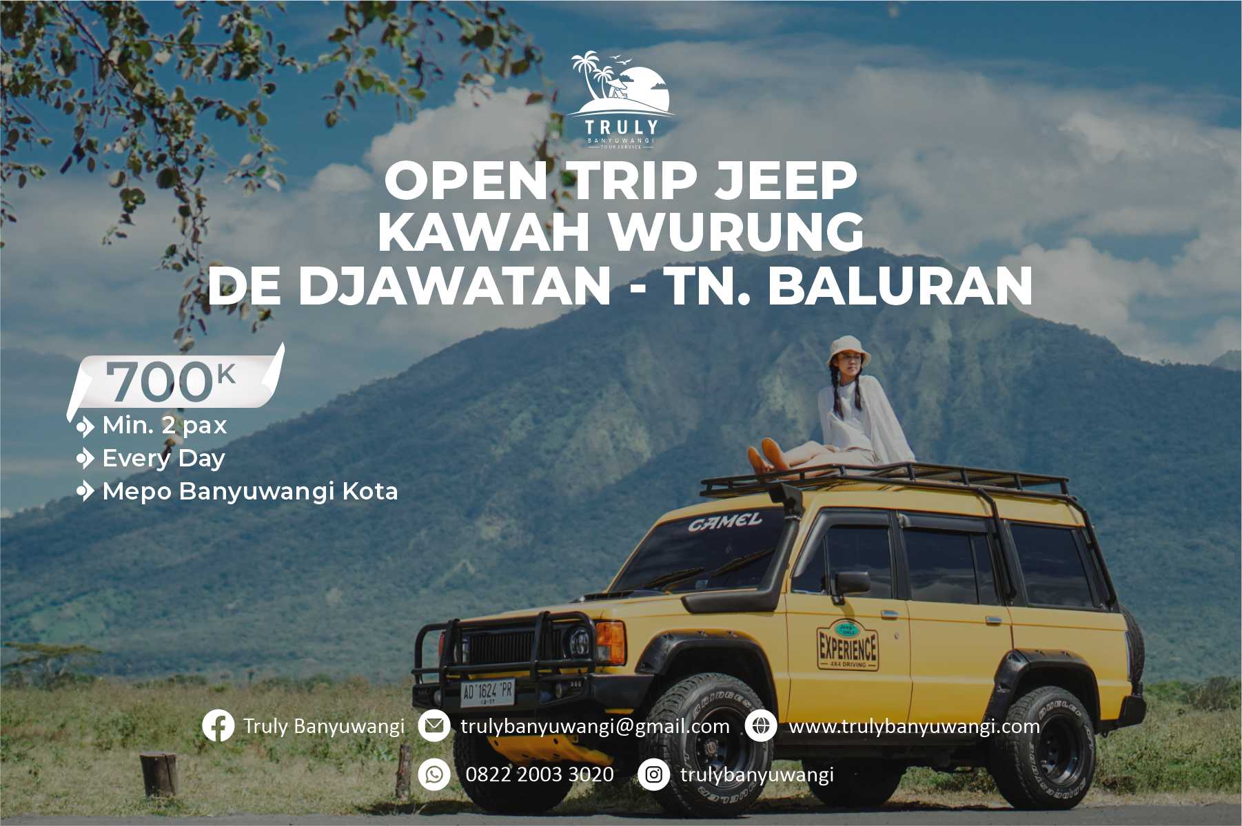 Open Trip Jeep Experience F (Sunrise Kawah Wurung - De Djawatan - Sunset TN Baluran)