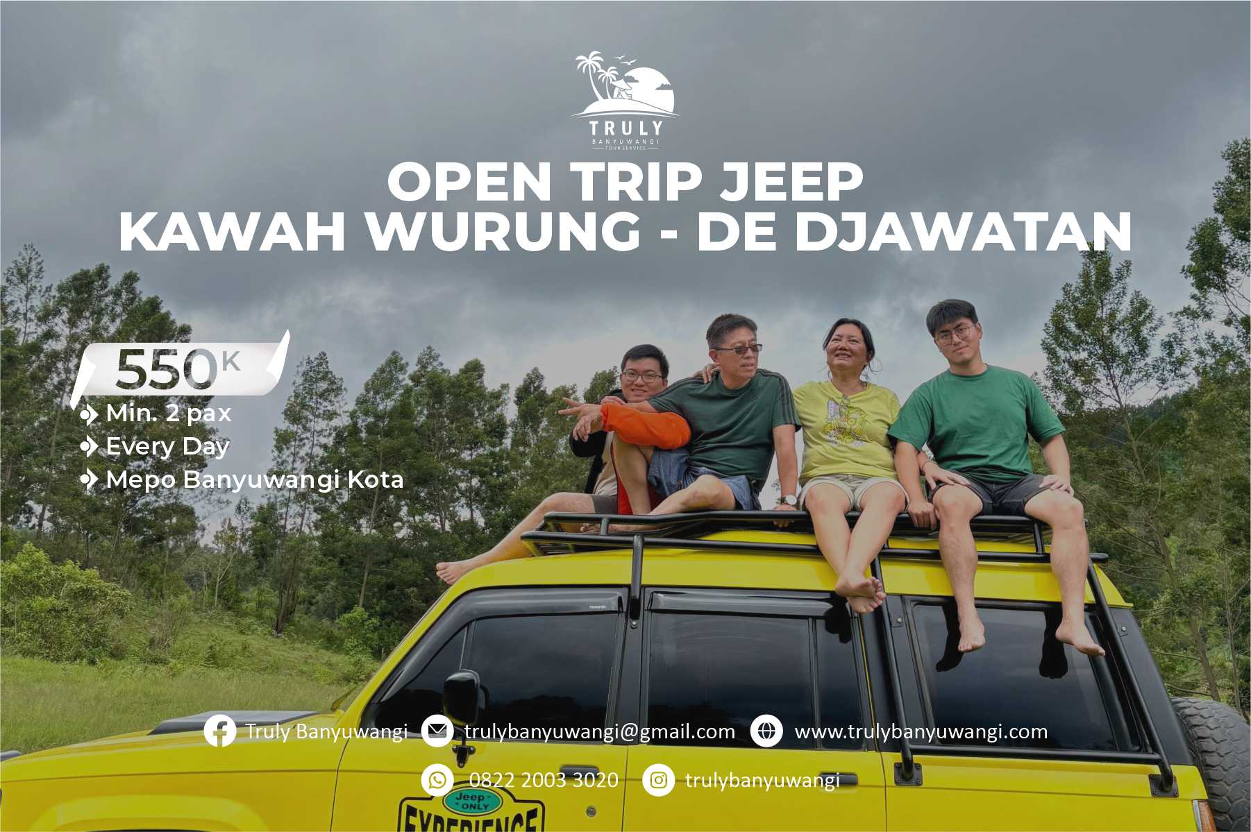 Open Trip Jeep Experience D (Sunrise Kawah Wurung - De Djawatan)